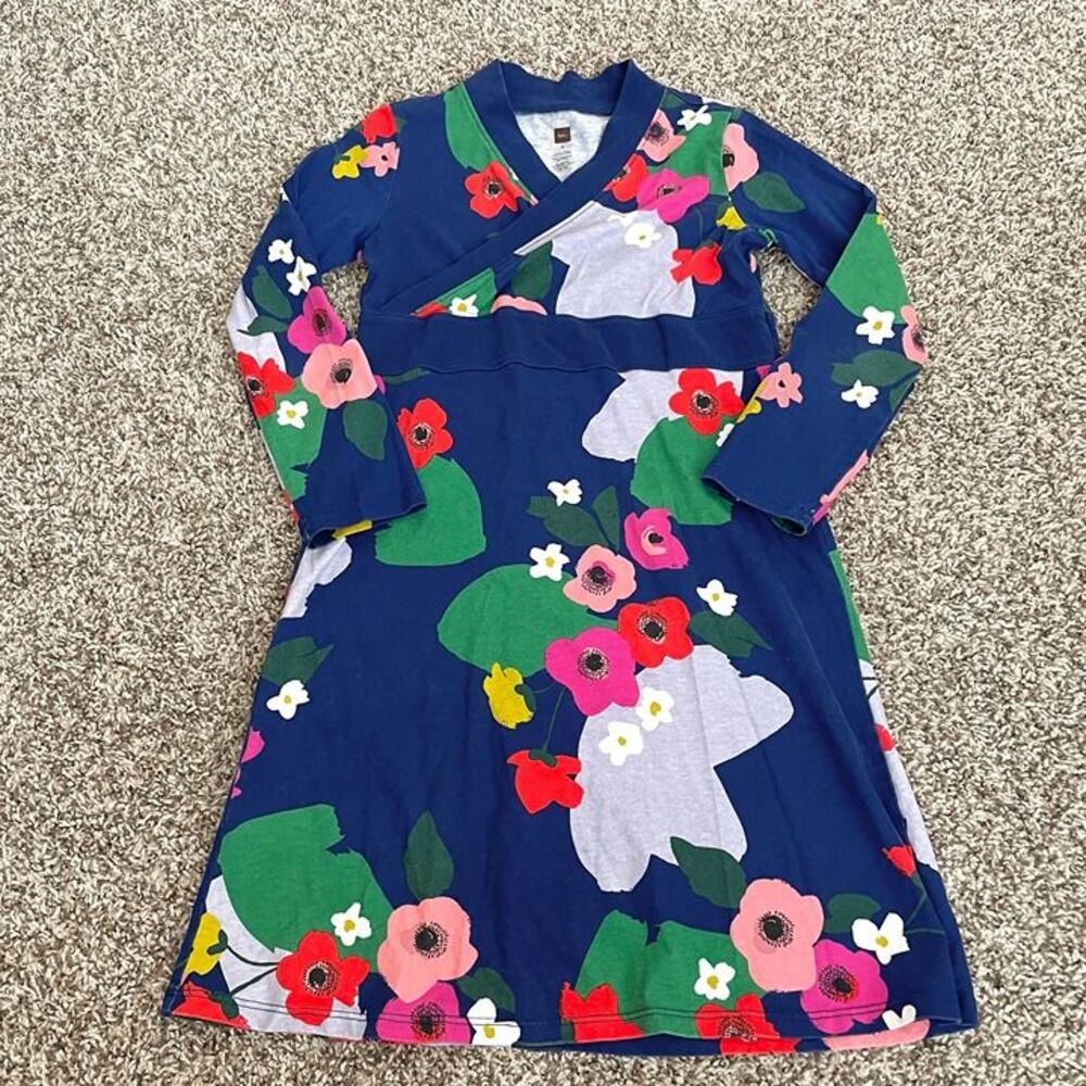 Size 8 / Girls Floral Tea Long Sleeve Dress